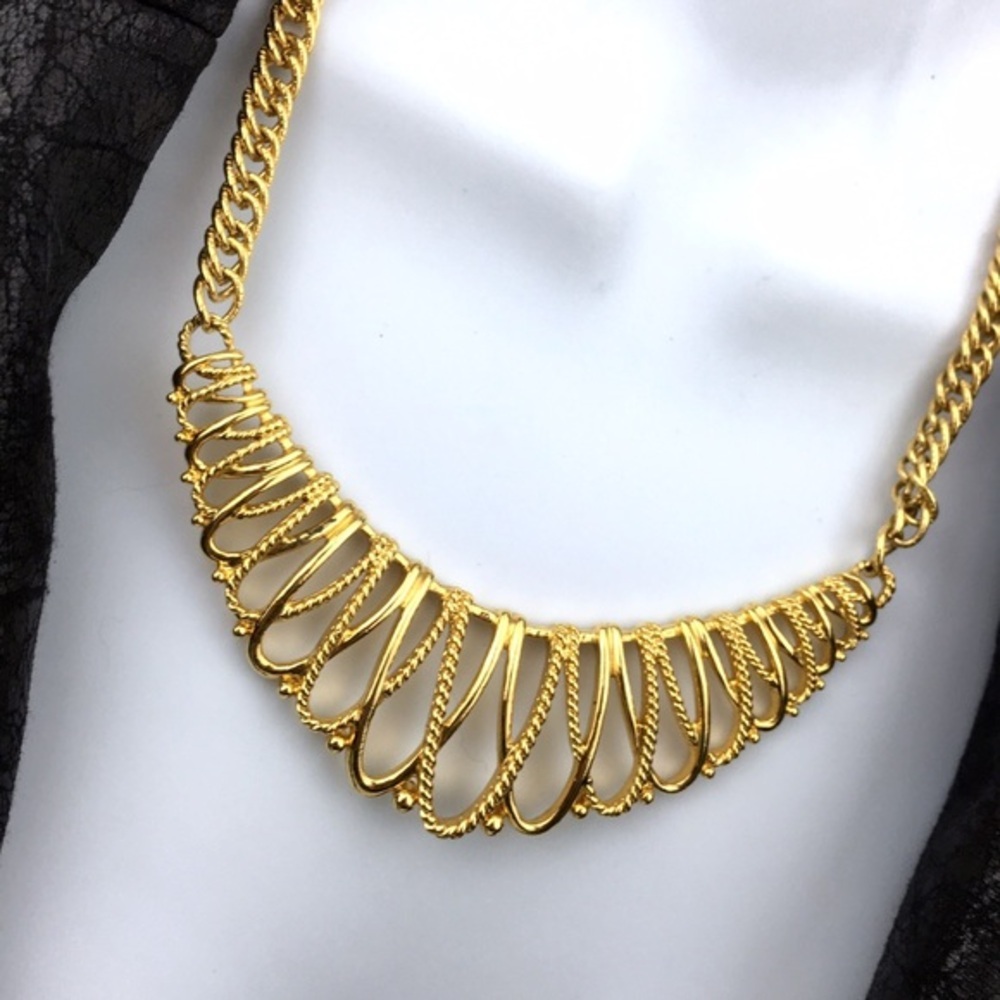 Vintage Gold Semi Braided Necklace